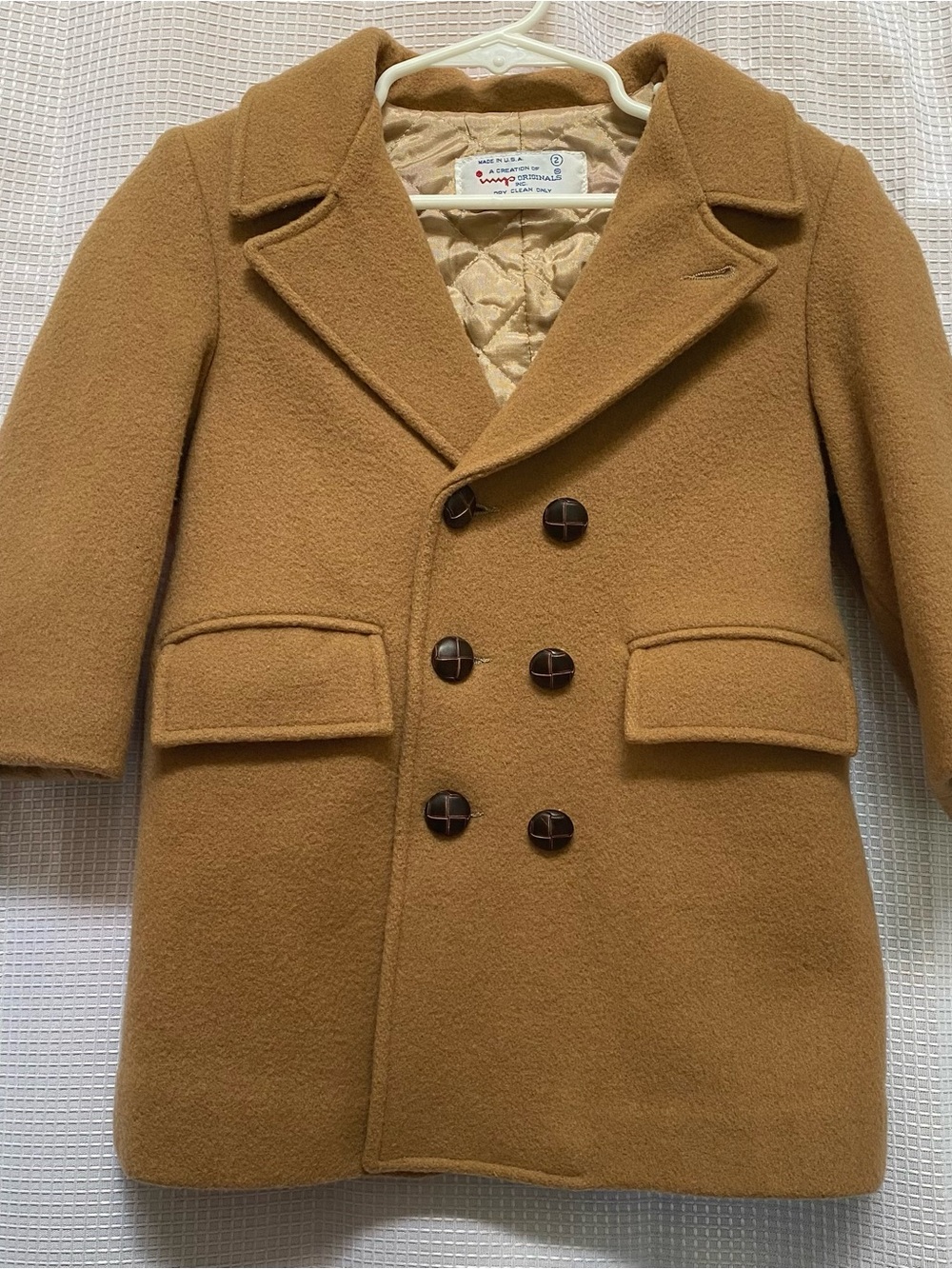 Boys IMP ORIGINALS Double Breasted Wool Blend Pea Coat Size 2